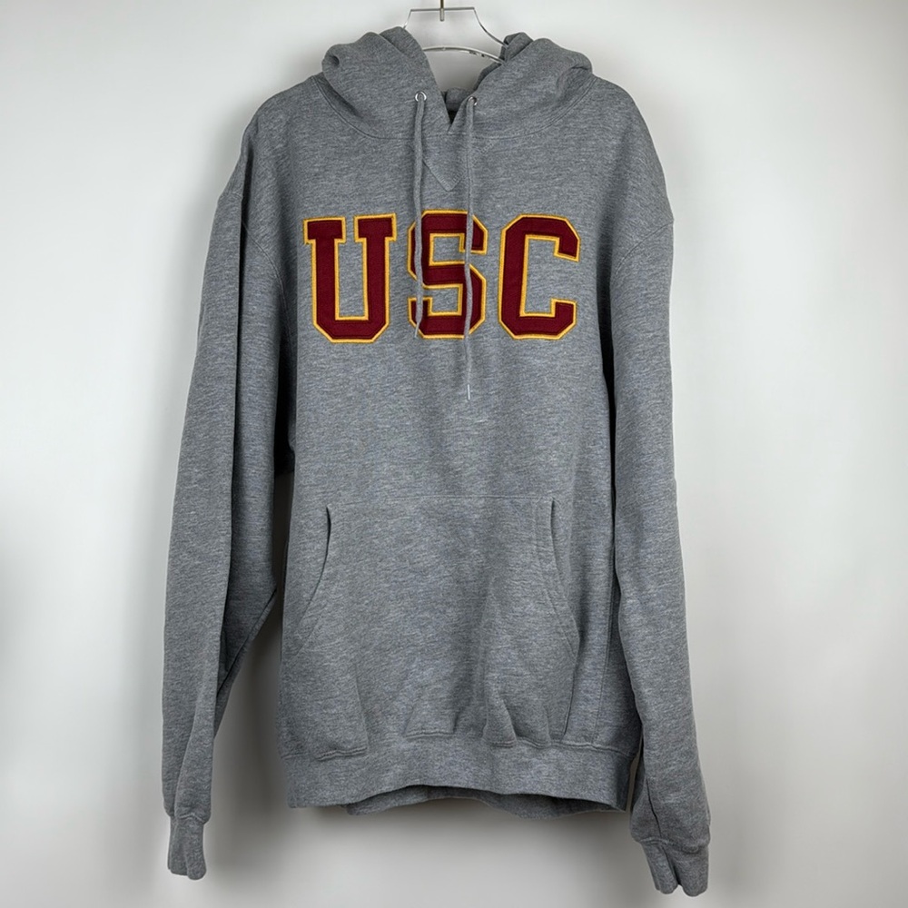 Heritage Gray Hoodie with Red and Gold USC Logo